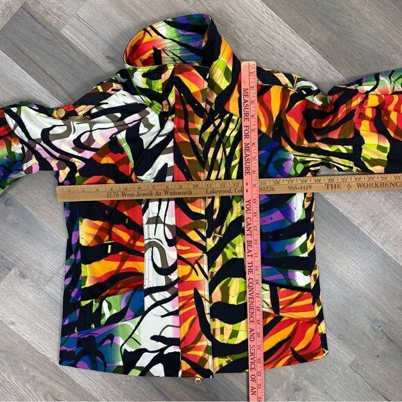 Just B Rainbow Tiger Stripe Flared 3/4 Sleeve Jacket Medium - Picture 13 of 13